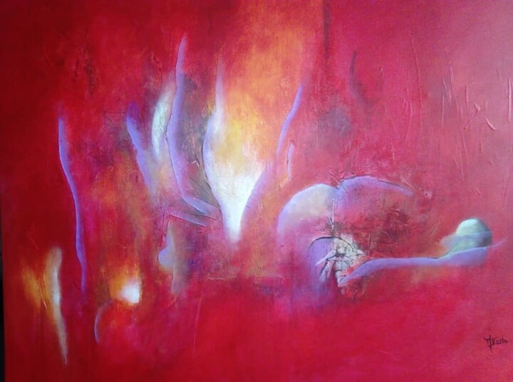 Peinture intitulée "le-rouge.jpg" par Giuseppina Vella (Les couleurs de Joséphine), Œuvre d'art originale, Acrylique