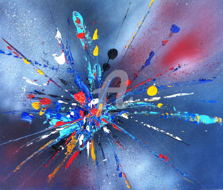 Painting titled "Blue6" by Giuso, Original Artwork