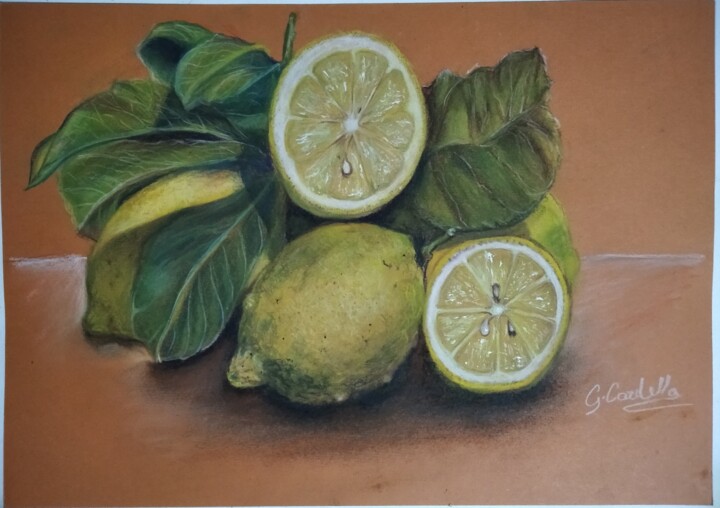 Drawing titled "limoni" by Cardellarte, Original Artwork, Pastel