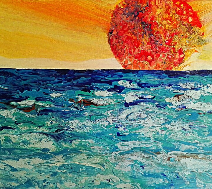 Pittura intitolato "sole-nascente.jpg" da Giusy Rizzi, Opera d'arte originale, Acrilico