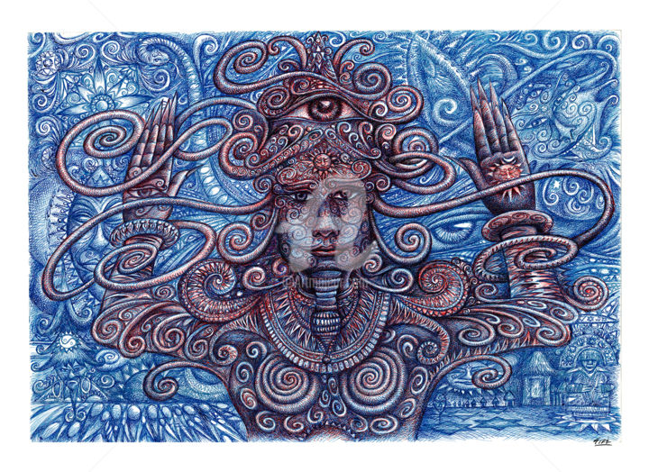 Desenho intitulada "Wind Queen" por Gizé, Obras de arte originais, Outro