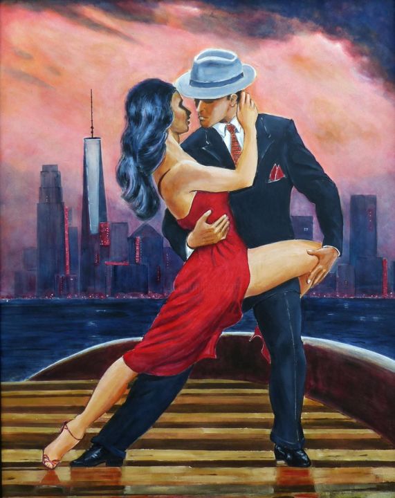 Painting titled "tango-usa." by Gordon Whiting, Original Artwork, Acrylic