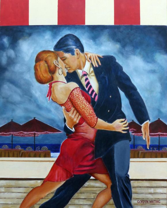 Картина под названием "shall we dance." - Gordon Whiting, Подлинное произведение искусства, Акрил