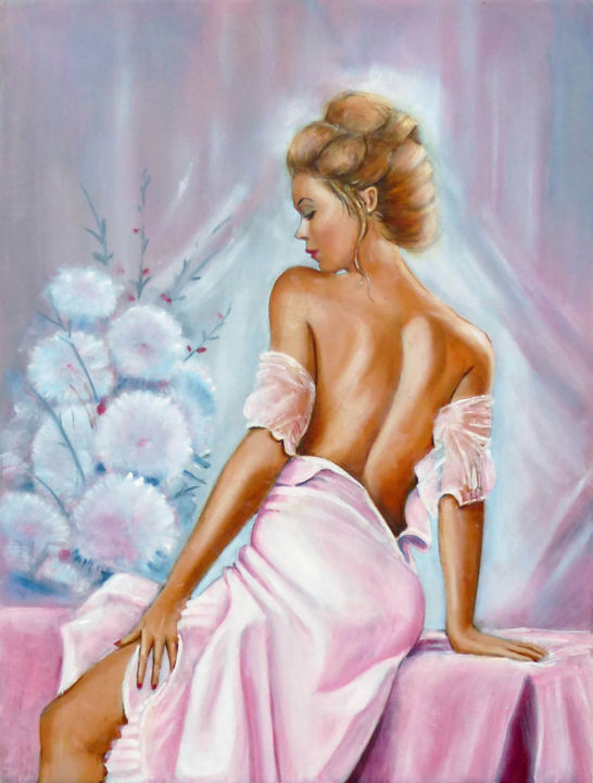 Painting titled "ELENA" by Gordon Whiting, Original Artwork, Oil