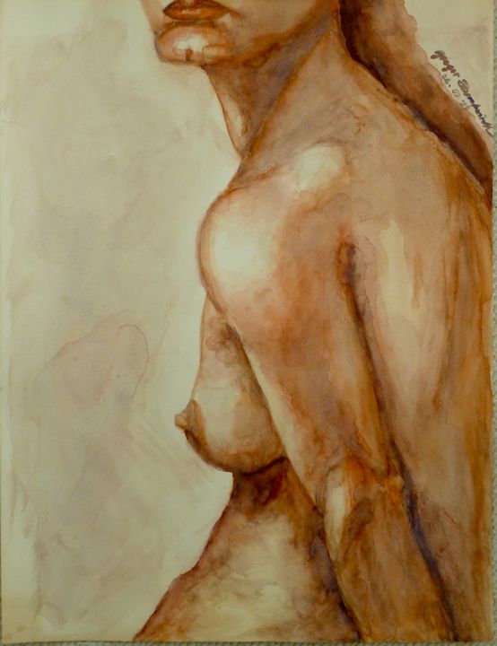 Schilderij getiteld "Watercolour study o…" door Gregory Paul Kampwirth, Origineel Kunstwerk, Aquarel