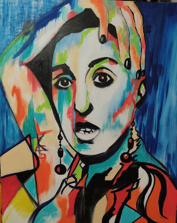 Painting titled "Rossy De Palma 1" by Katie Guittard, Original Artwork, Acrylic