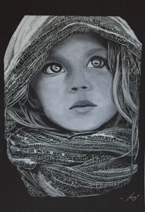 Drawing titled "« Art y elle »" by Gerald Ksavrelof, Original Artwork, Chalk