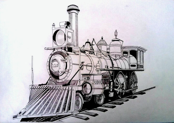 Tren, Dibujo por Göksel Alakuş | Artmajeur
