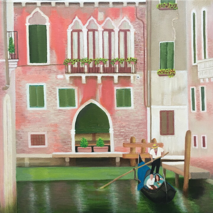 Pittura intitolato "Venezia" da Gladys Jimenez, Opera d'arte originale, Olio