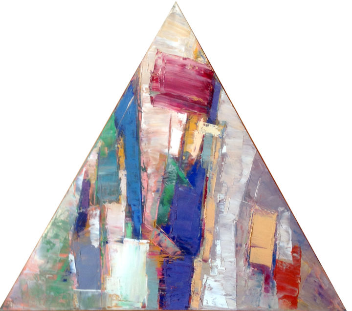 「Composition triangu…」というタイトルの絵画 Gilbert Laportaによって, オリジナルのアートワーク, オイル