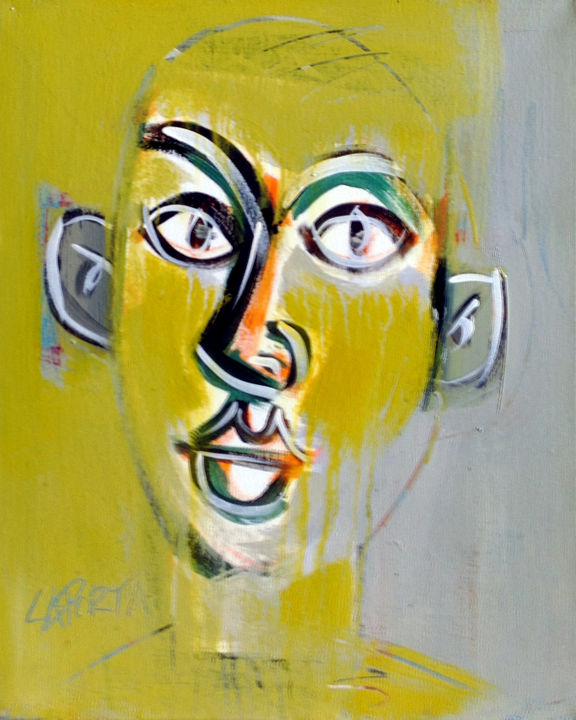 Peinture intitulée "Tête 4.jpg" par Gilbert Laporta, Œuvre d'art originale, Acrylique