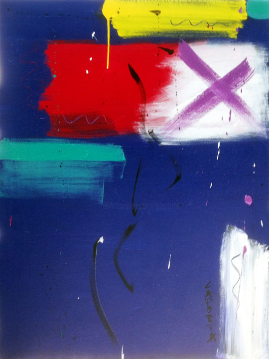 Painting titled "Cantate bleue 2.jpg" by Gilbert Laporta, Original Artwork, Acrylic