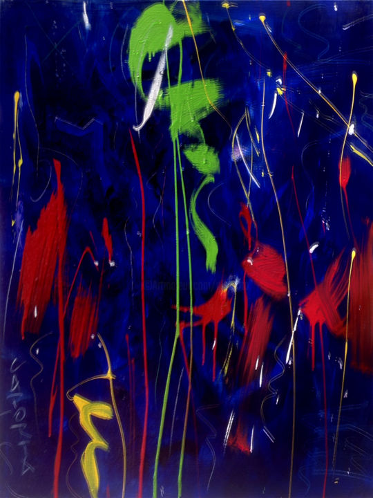 Peinture intitulée "Cantate bleue 1.jpg" par Gilbert Laporta, Œuvre d'art originale, Acrylique