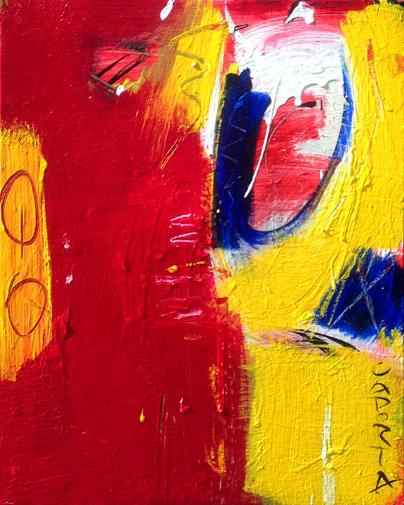 Peinture intitulée "Rouge tranchant.jpg" par Gilbert Laporta, Œuvre d'art originale, Acrylique