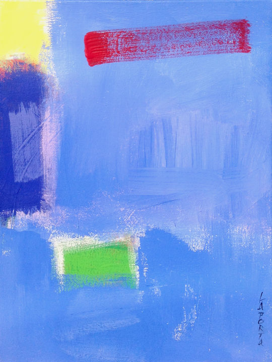 Painting titled "Bleu vénitien" by Gilbert Laporta, Original Artwork, Acrylic