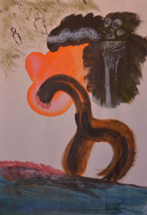Peinture intitulée "Soulosaur" par Gl, Œuvre d'art originale