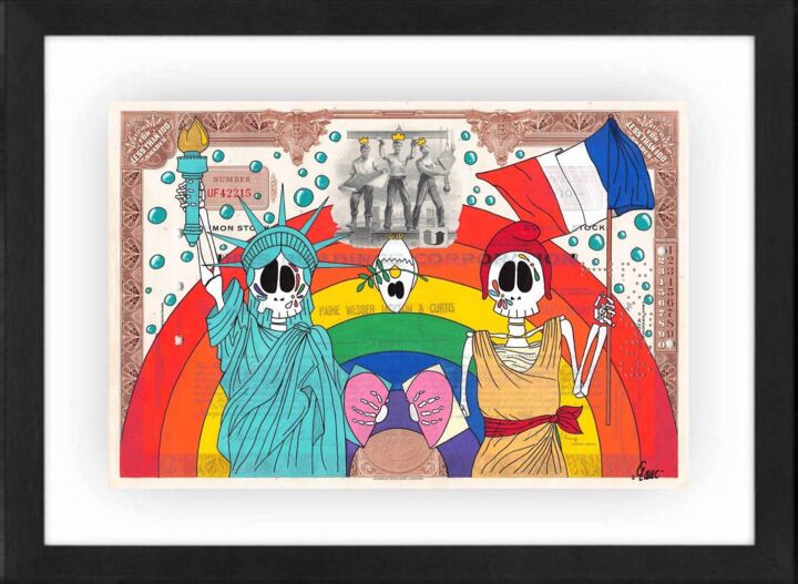 Painting titled "Paix et liberté pou…" by Glauc', Original Artwork, Acrylic