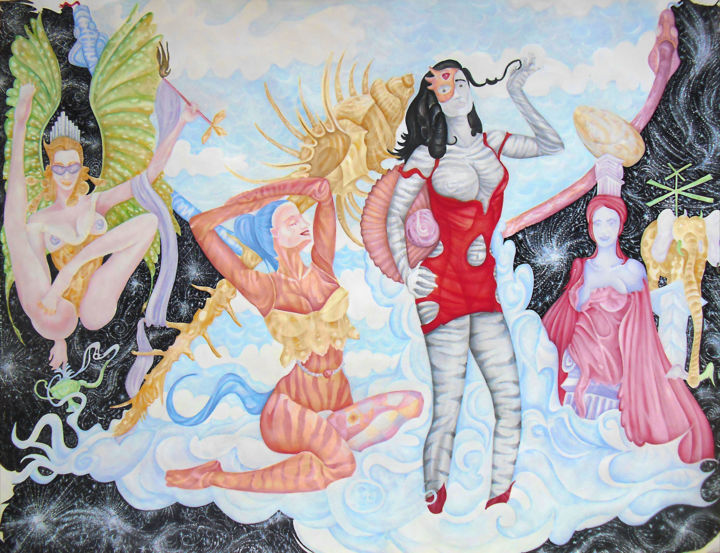 Pittura intitolato "Sogno rosso" da Glauco Gianoglio, Opera d'arte originale, Acrilico