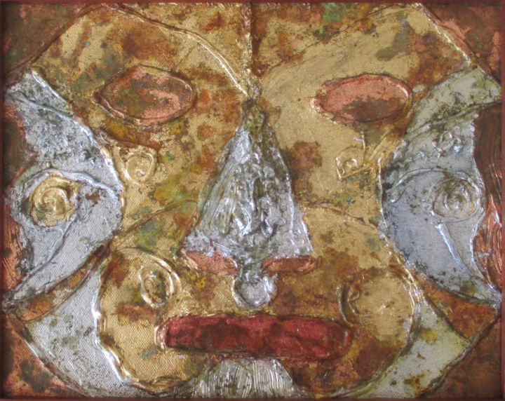 Sculpture titled "Columbian Mask" by Gladys Velez, Original Artwork
