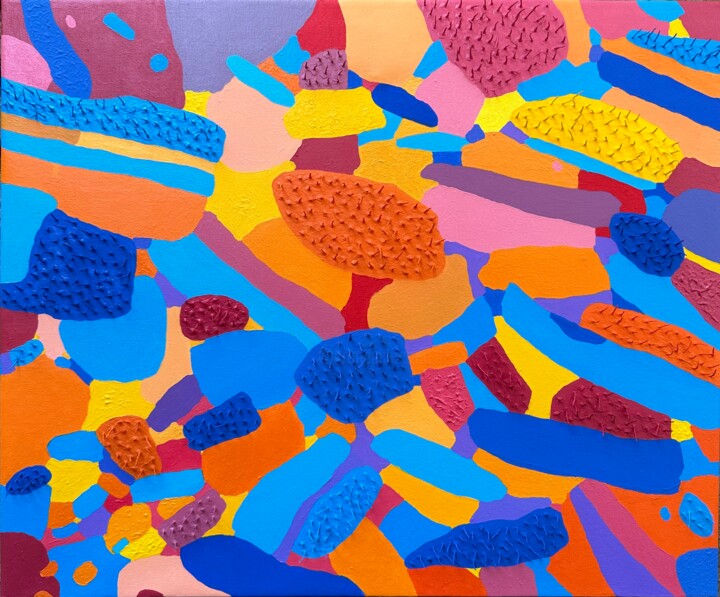 Картина под названием "Microorganismus" - Gleb Skubachevsky, Подлинное произведение искусства, Акрил Установлен на Деревянна…