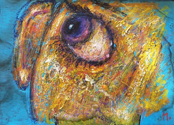 Tekening getiteld "Eye" door Michele Carosella, Origineel Kunstwerk, Pastel
