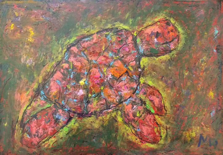 图画 标题为“Little turtle” 由Michele Carosella, 原创艺术品, 粉彩