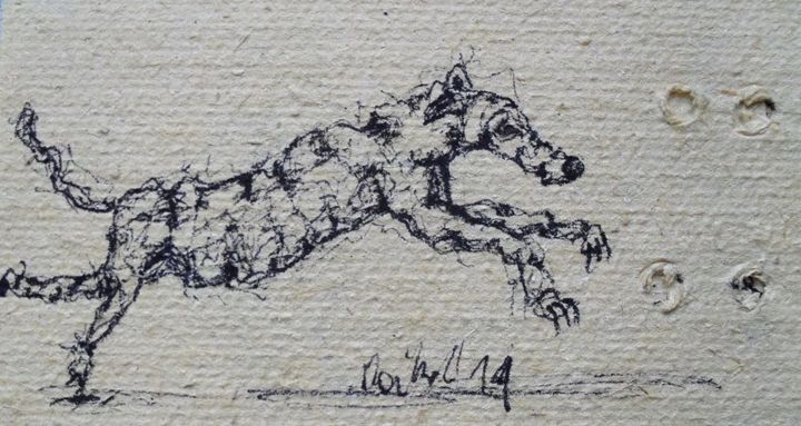 Dibujo titulada "Fantasy animal" por Michele Carosella, Obra de arte original, Oleo