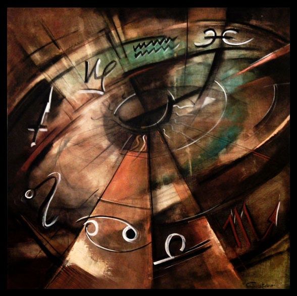 Картина под названием "zodiak" - Gleisner, Подлинное произведение искусства, Масло