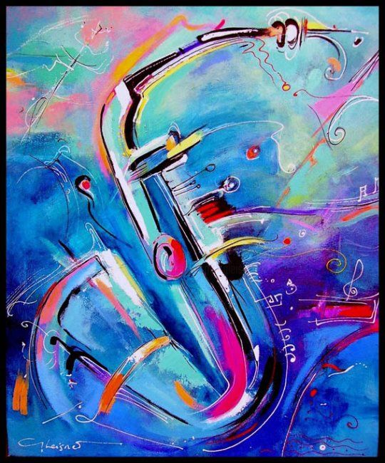 Painting titled "saxo" by Gleisner, Original Artwork, Oil