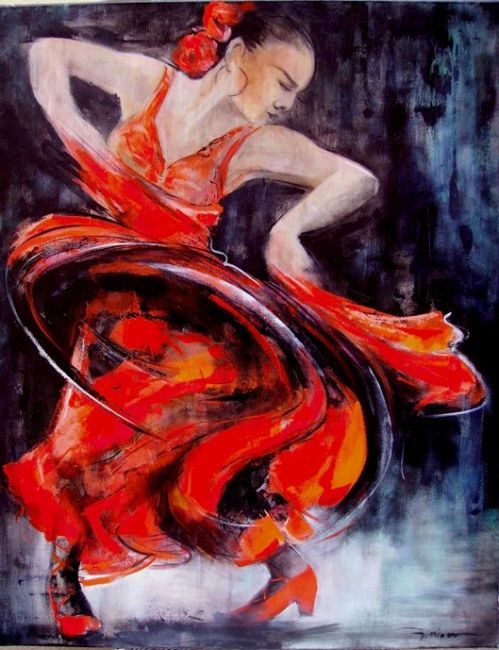 Painting titled "FLAMENCO" by Gleisner, Original Artwork, Oil