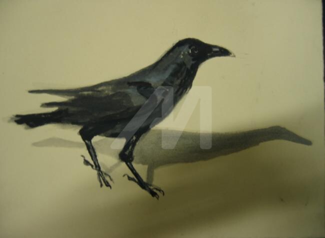 Painting titled "Crow1" by Glenda Fell Jones, Original Artwork, Oil