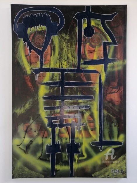 Painting titled "Walkman" by Glenn Varez, Original Artwork, Acrylic