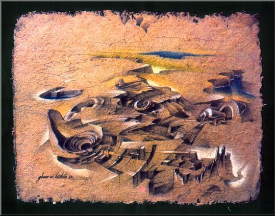 Drawing titled "Shellscape '82" by Glenn Bautista, Original Artwork
