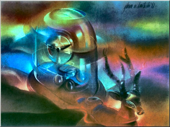 Pintura titulada "Clockscape '81" por Glenn Bautista, Obra de arte original