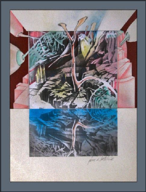Arte digital titulada "Reflected Woodscape…" por Glenn Bautista, Obra de arte original