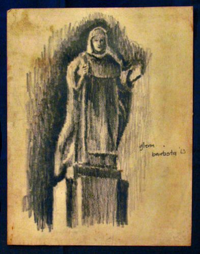 Drawing titled "A Female Saint '63" by Glenn Bautista, Original Artwork