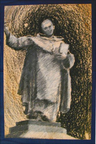 Drawing titled "A Saint at UST '63" by Glenn Bautista, Original Art,