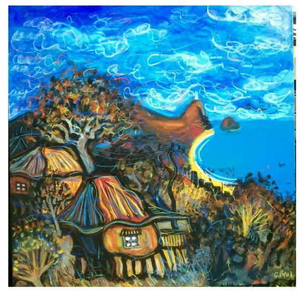Картина под названием "fingal lighthouse" - Glenn Brady, Подлинное произведение искусства