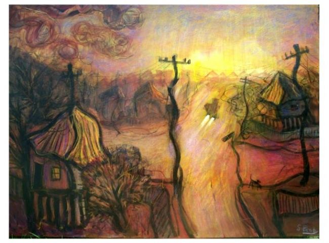 Painting titled "sunrise on a ordina…" by Glenn Brady, Original Artwork