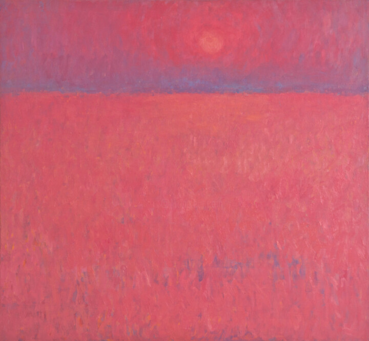 Картина под названием "Red Sunset" - Glib Franko, Подлинное произведение искусства, Масло