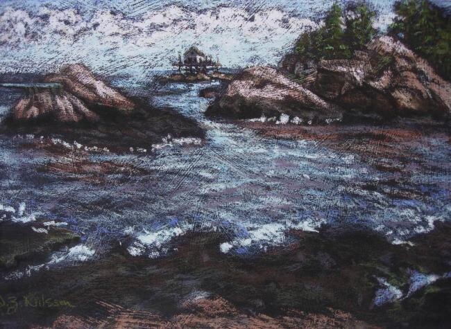 Painting titled "Money Island" by Gloria Nilsson, Original Artwork, Pastel