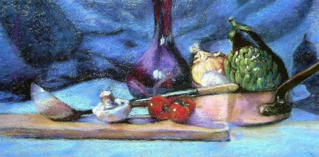 Peinture intitulée "Vegetable Medley" par Gloria Nilsson, Œuvre d'art originale, Pastel