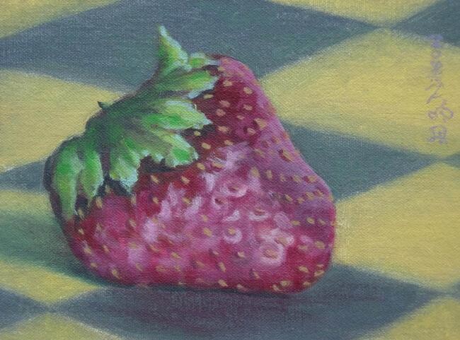Painting titled "Strawberry" by Gloria Nilsson, Original Artwork, Oil