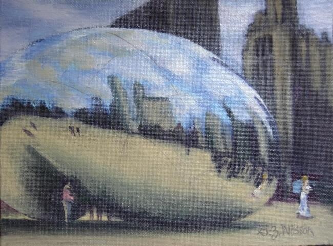 Pittura intitolato "Bean Reflections" da Gloria Nilsson, Opera d'arte originale, Olio