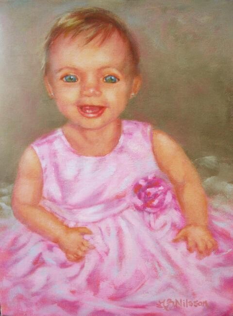 Картина под названием "Little Angel" - Gloria Nilsson, Подлинное произведение искусства, Масло