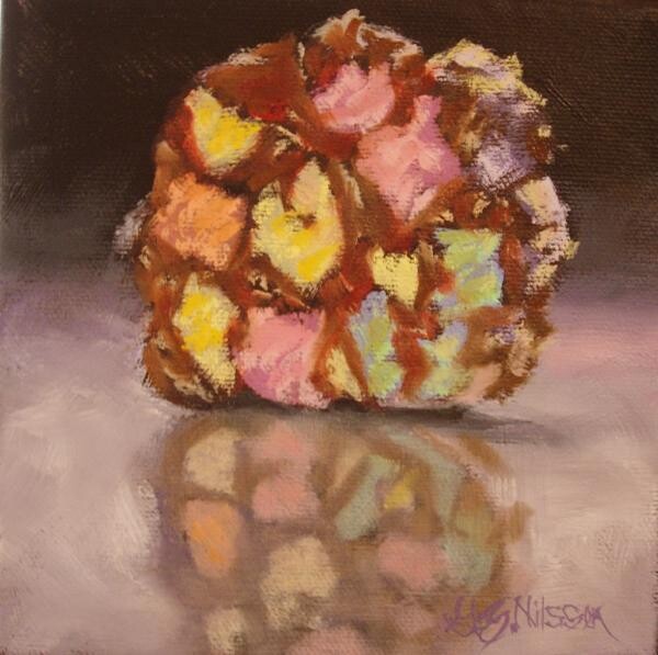 Painting titled "Sweet Reflection" by Gloria Nilsson, Original Artwork, Oil