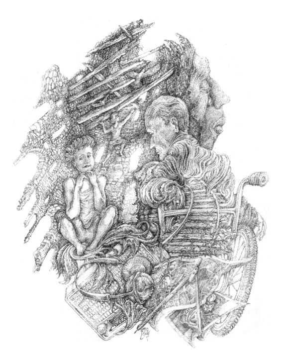 Desenho intitulada "Illusttration for t…" por Stan Kalinin, Obras de arte originais