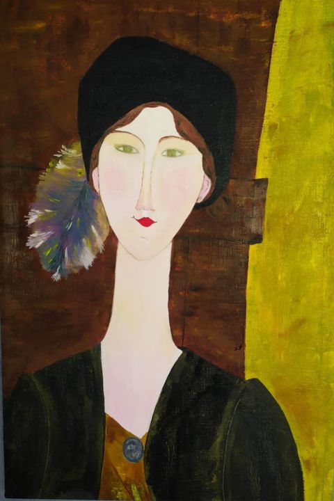 Painting titled "Béatrice Hastings d…" by Geneviève Madrigal, Original Artwork, Oil