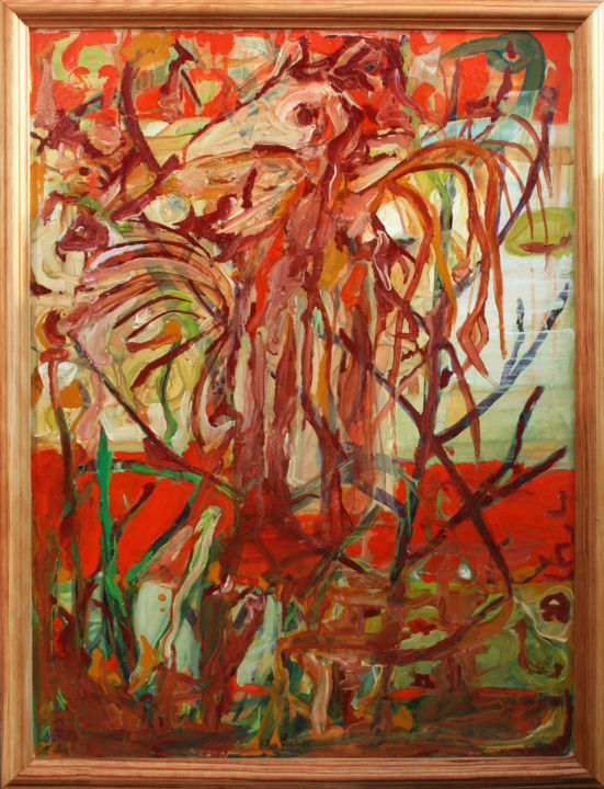 Peinture intitulée "chaman hallucination" par Grégory M. Compagnon, Œuvre d'art originale, Huile