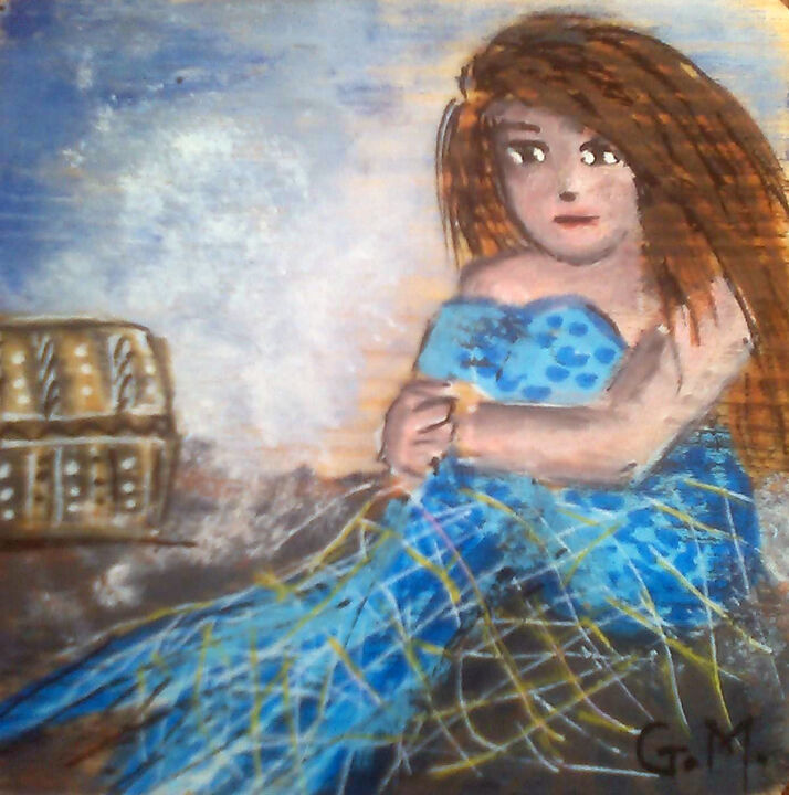 Tekening getiteld "Γοργόνα στα δίχτυα" door Georgia Melanitou (G.M.), Origineel Kunstwerk, Marker